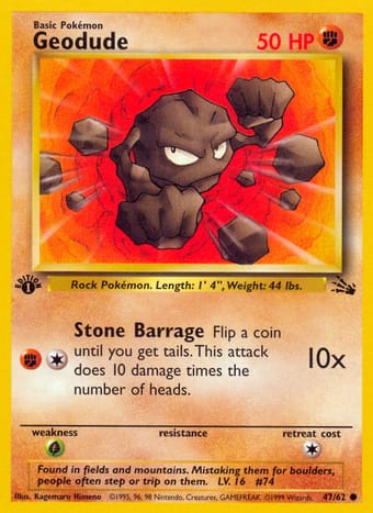 Geodude Fossil Pokemon Card