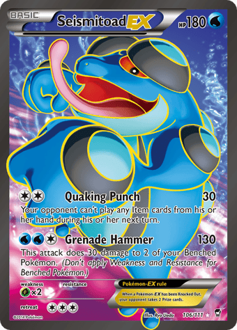Seismitoad-EX Furious Fists Pokemon Card