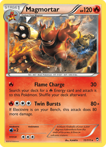 Magmortar Furious Fists Pokemon Card
