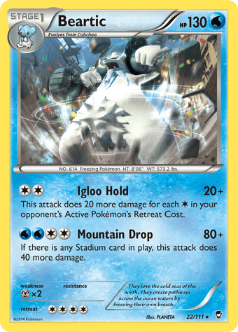 Beartic Furious Fists Pokemon Card