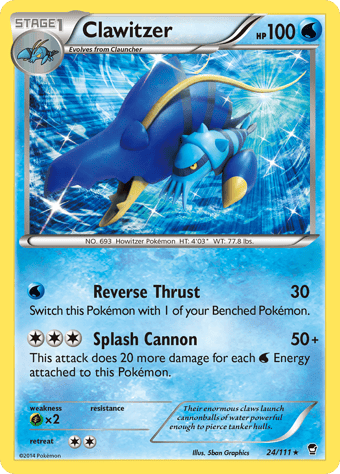 Clawitzer Furious Fists Pokemon Card