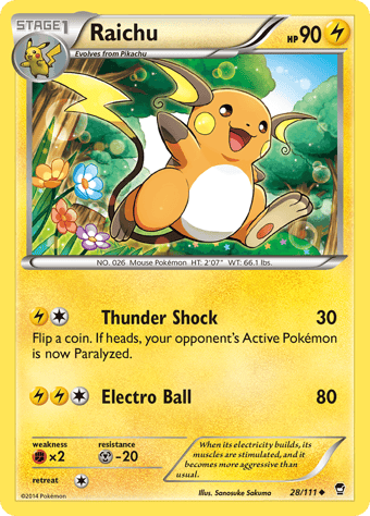 Raichu Furious Fists Pokemon Card