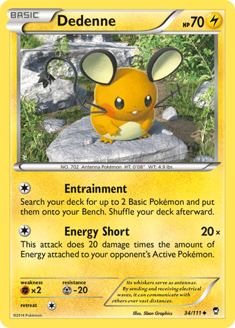 Dedenne Furious Fists Pokemon Card