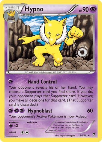 Hypno Furious Fists Pokemon Card