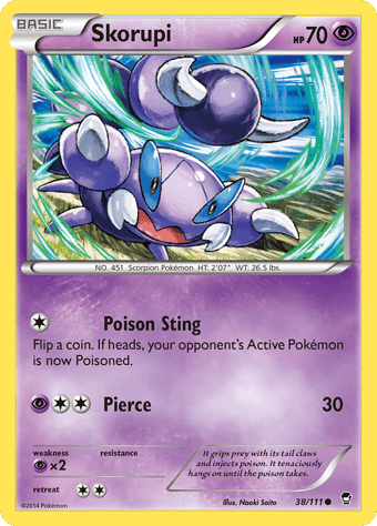 Skorupi Furious Fists Pokemon Card