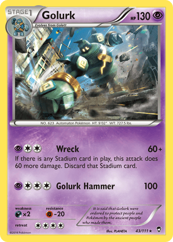 Golurk Furious Fists Pokemon Card