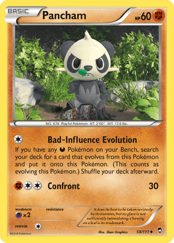 Pancham Furious Fists Pokemon Card