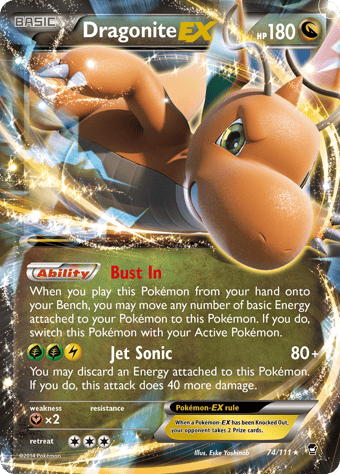 Dragonite-EX Furious Fists Pokemon Card