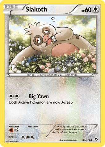 Slakoth Furious Fists Pokemon Card