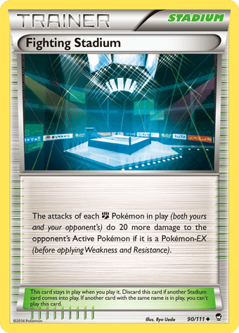 Fighting Stadium Furious Fists Pokemon Card