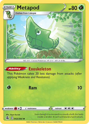 Metapod Fusion Strike Pokemon Card