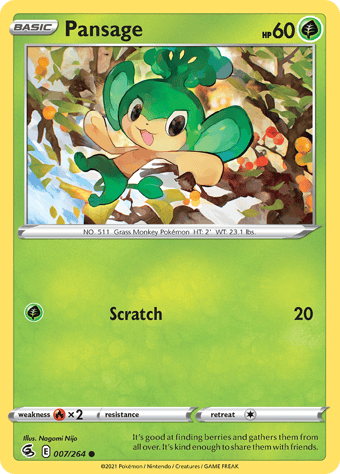 Pansage Fusion Strike Pokemon Card