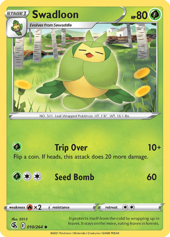 Swadloon Fusion Strike Pokemon Card