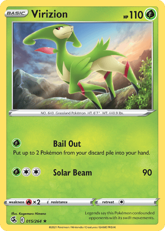 Virizion Fusion Strike Pokemon Card