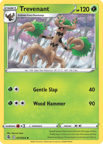 Trevenant Fusion Strike Pokemon Card