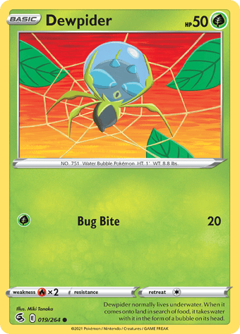 Dewpider Fusion Strike Pokemon Card