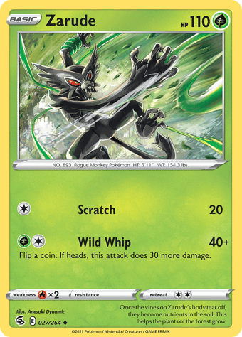 Zarude Fusion Strike Pokemon Card
