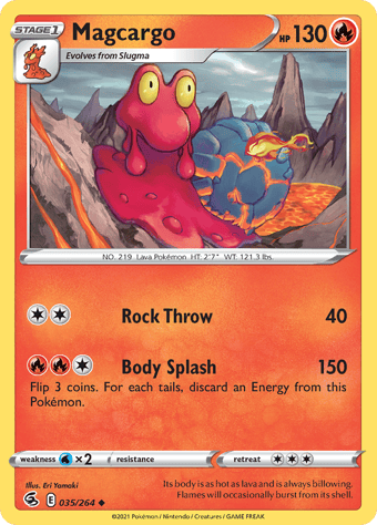 Magcargo Fusion Strike Pokemon Card