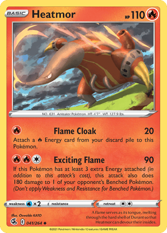 Heatmor Fusion Strike Pokemon Card