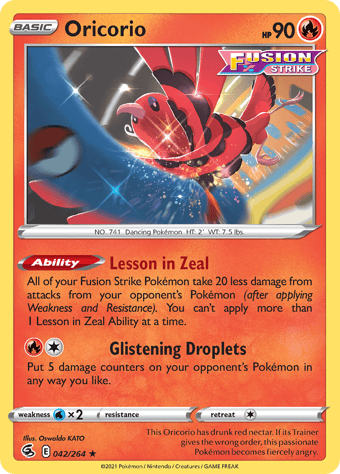 Oricorio Fusion Strike Pokemon Card