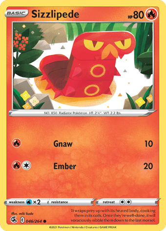 Sizzlipede Fusion Strike Pokemon Card