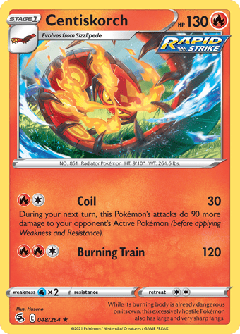 Centiskorch Fusion Strike Pokemon Card