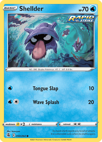 Shellder Fusion Strike Pokemon Card