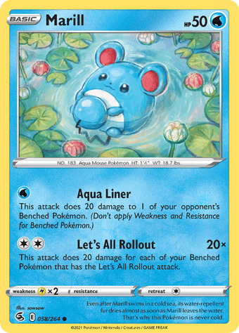 Marill Fusion Strike Pokemon Card
