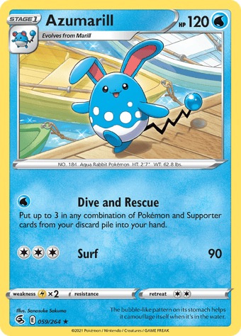 Azumarill Fusion Strike Pokemon Card