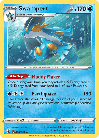 Swampert Fusion Strike Pokemon Card