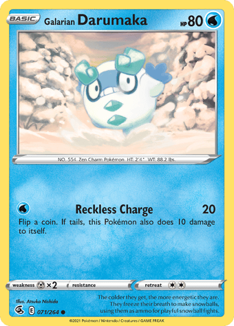 Galarian Darumaka Fusion Strike Pokemon Card