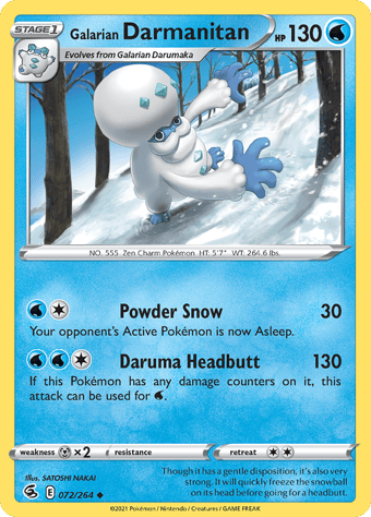 Galarian Darmanitan Fusion Strike Pokemon Card