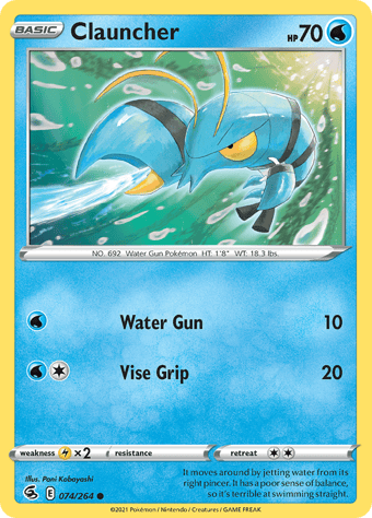 Clauncher Fusion Strike Pokemon Card