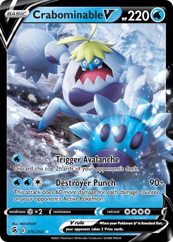 Crabominable V Fusion Strike Pokemon Card