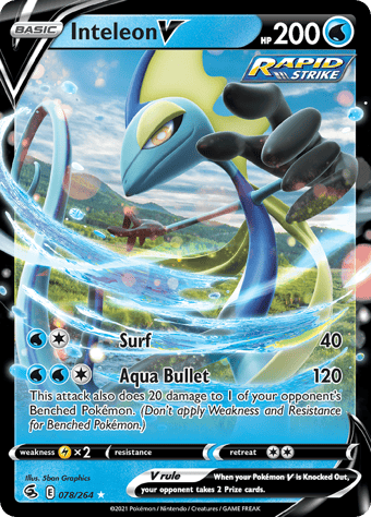Inteleon V Fusion Strike Pokemon Card