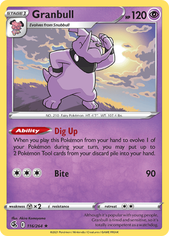 Granbull Fusion Strike Pokemon Card