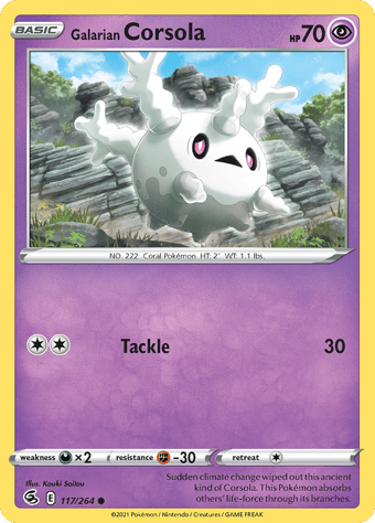 Galarian Corsola Fusion Strike Pokemon Card