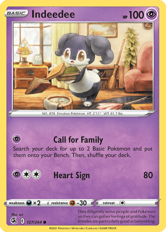 Indeedee Fusion Strike Pokemon Card