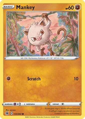 Mankey Fusion Strike Pokemon Card