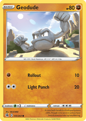 Geodude Fusion Strike Pokemon Card