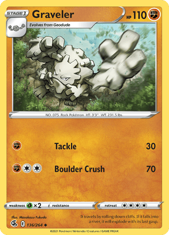 Graveler Fusion Strike Pokemon Card