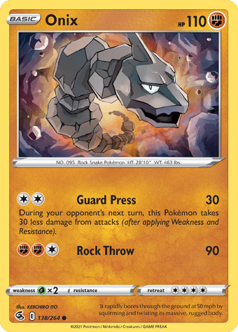 Onix Fusion Strike Pokemon Card