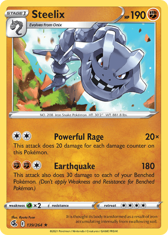 Steelix Fusion Strike Pokemon Card