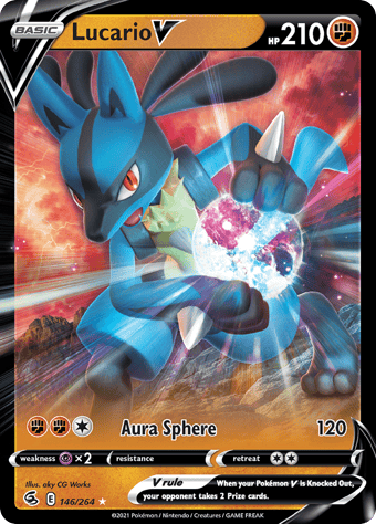Lucario V Fusion Strike Pokemon Card