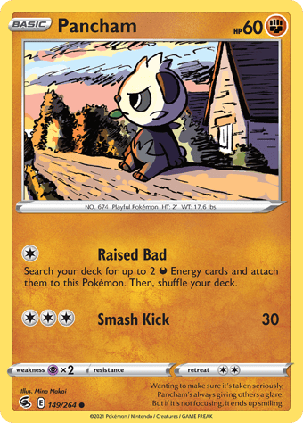 Pancham Fusion Strike Pokemon Card