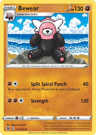 Bewear Fusion Strike Pokemon Card