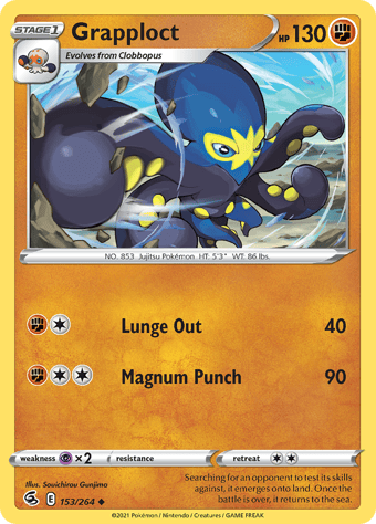 Grapploct Fusion Strike Pokemon Card