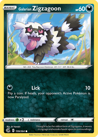 Galarian Zigzagoon Fusion Strike Pokemon Card