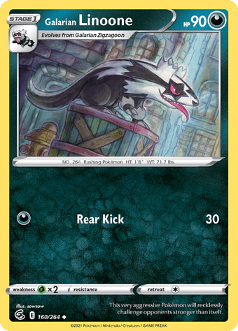 Galarian Linoone Fusion Strike Pokemon Card