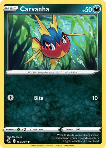 Carvanha Fusion Strike Pokemon Card